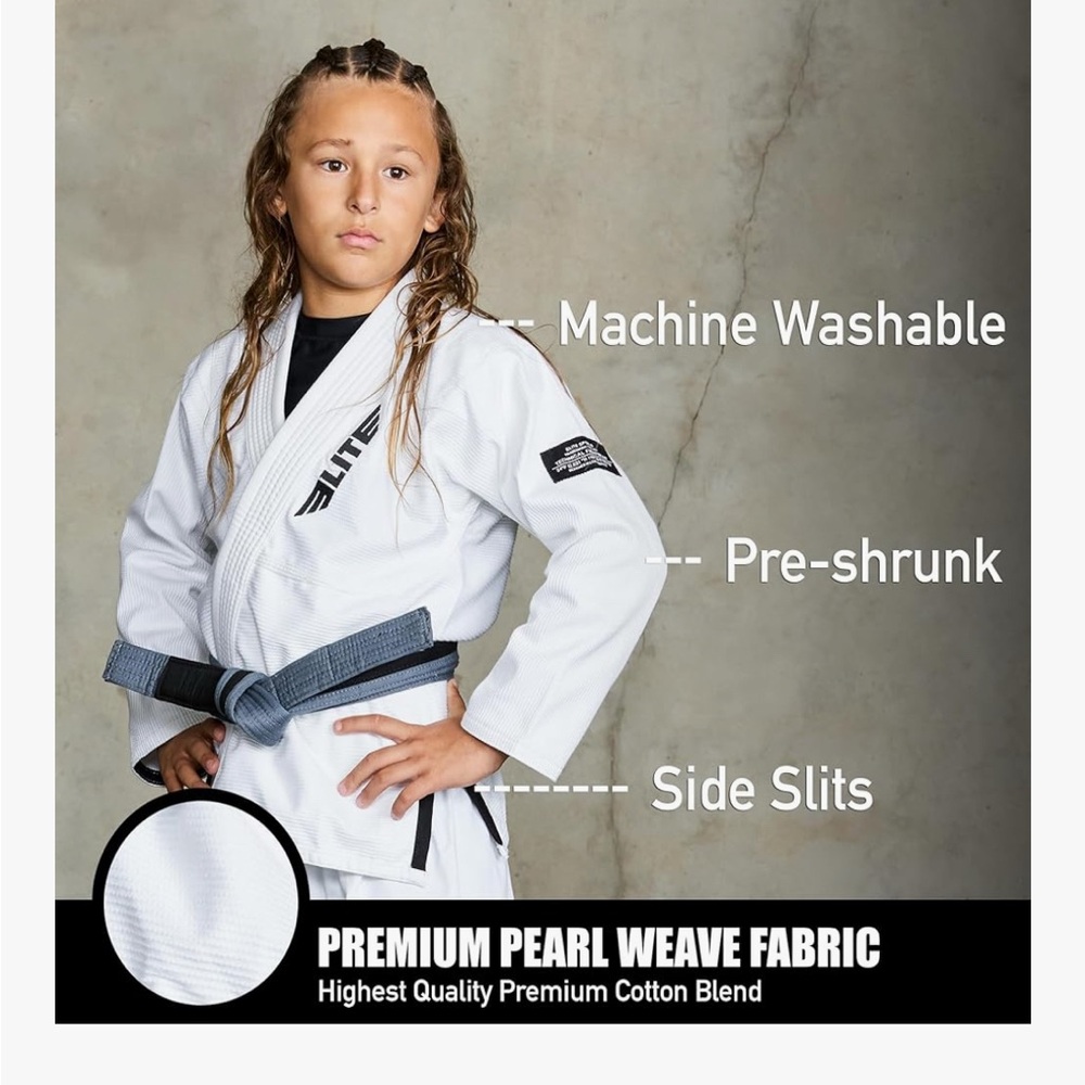 White Martial Arts Gi with Gray Belt